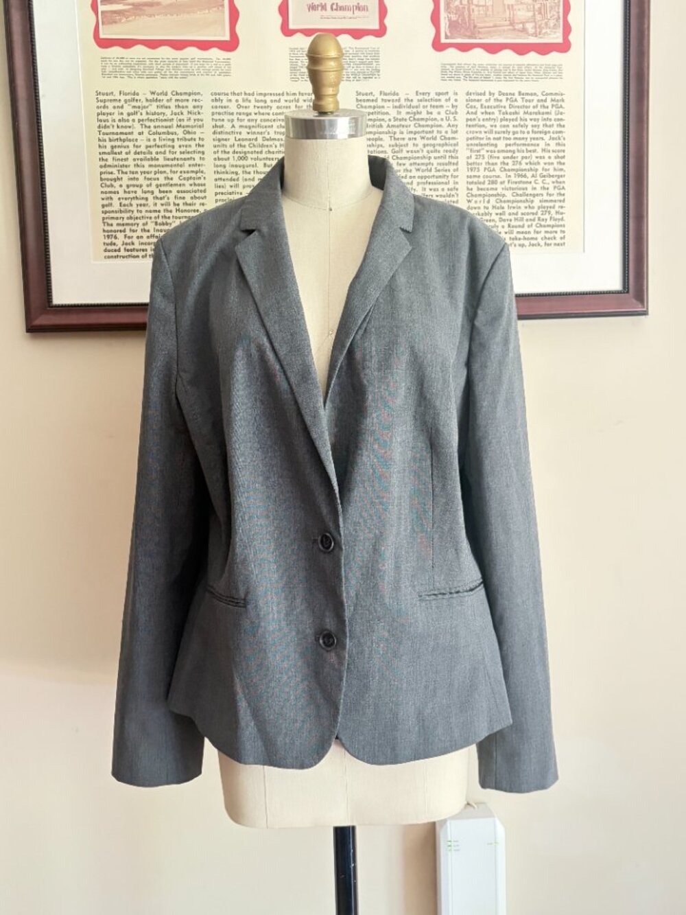 Ann Taylor Factory Gray Blazer Size 16 - Picture 2 of 8